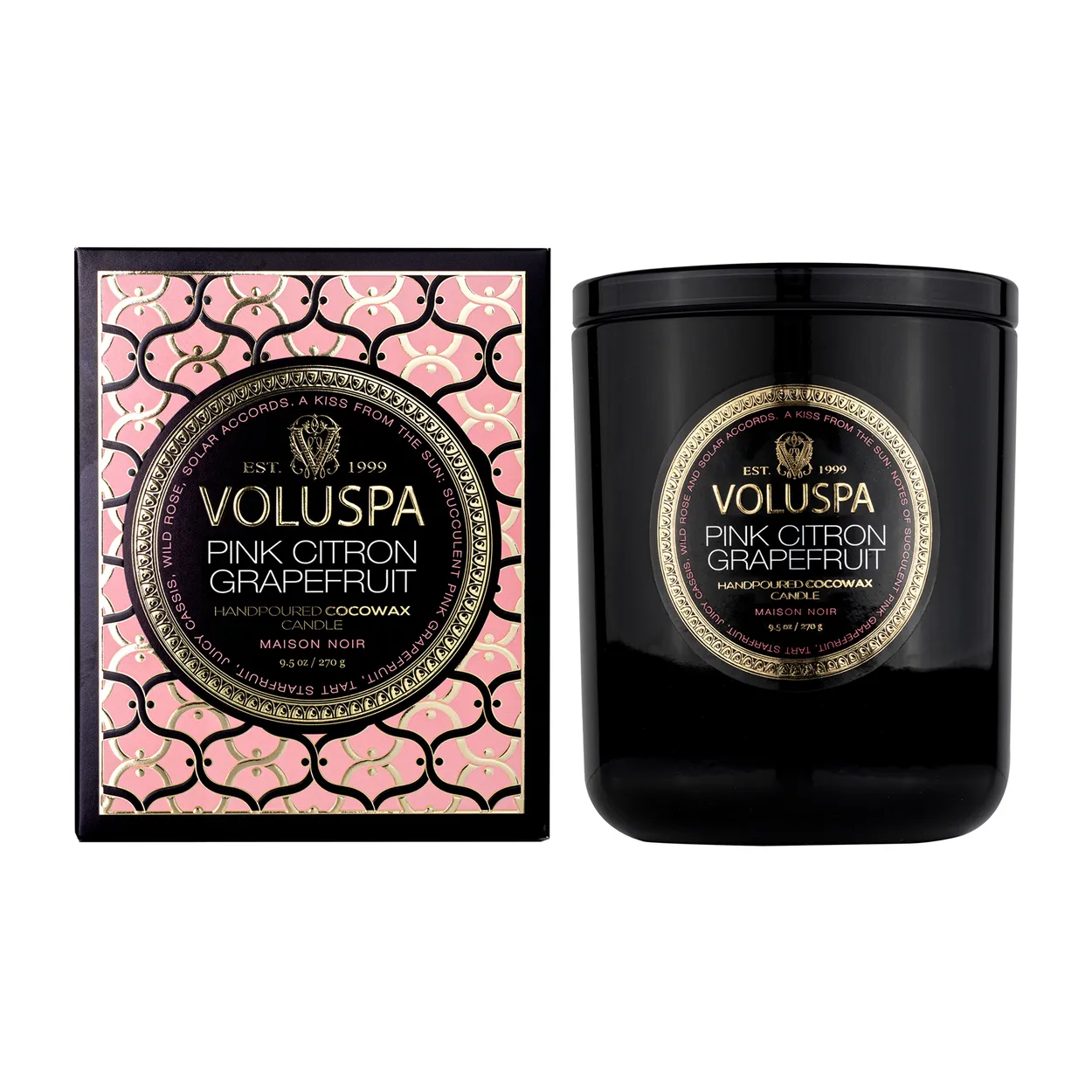Voluspa Classic Maison Noir scented 60 hours Pink Citron Grapefruit