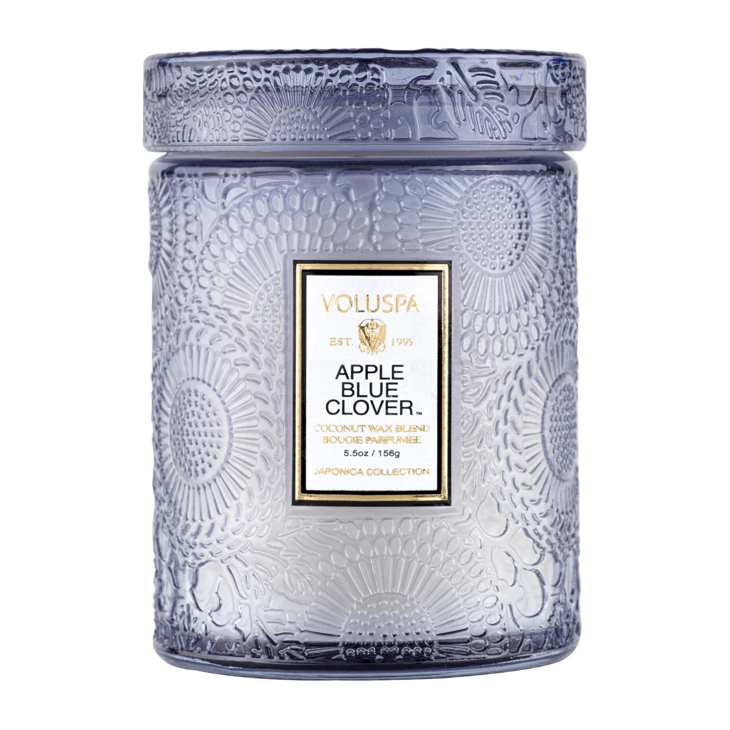 Japonica scented in glass jar 50 hours, Apple Blue Clover Voluspa