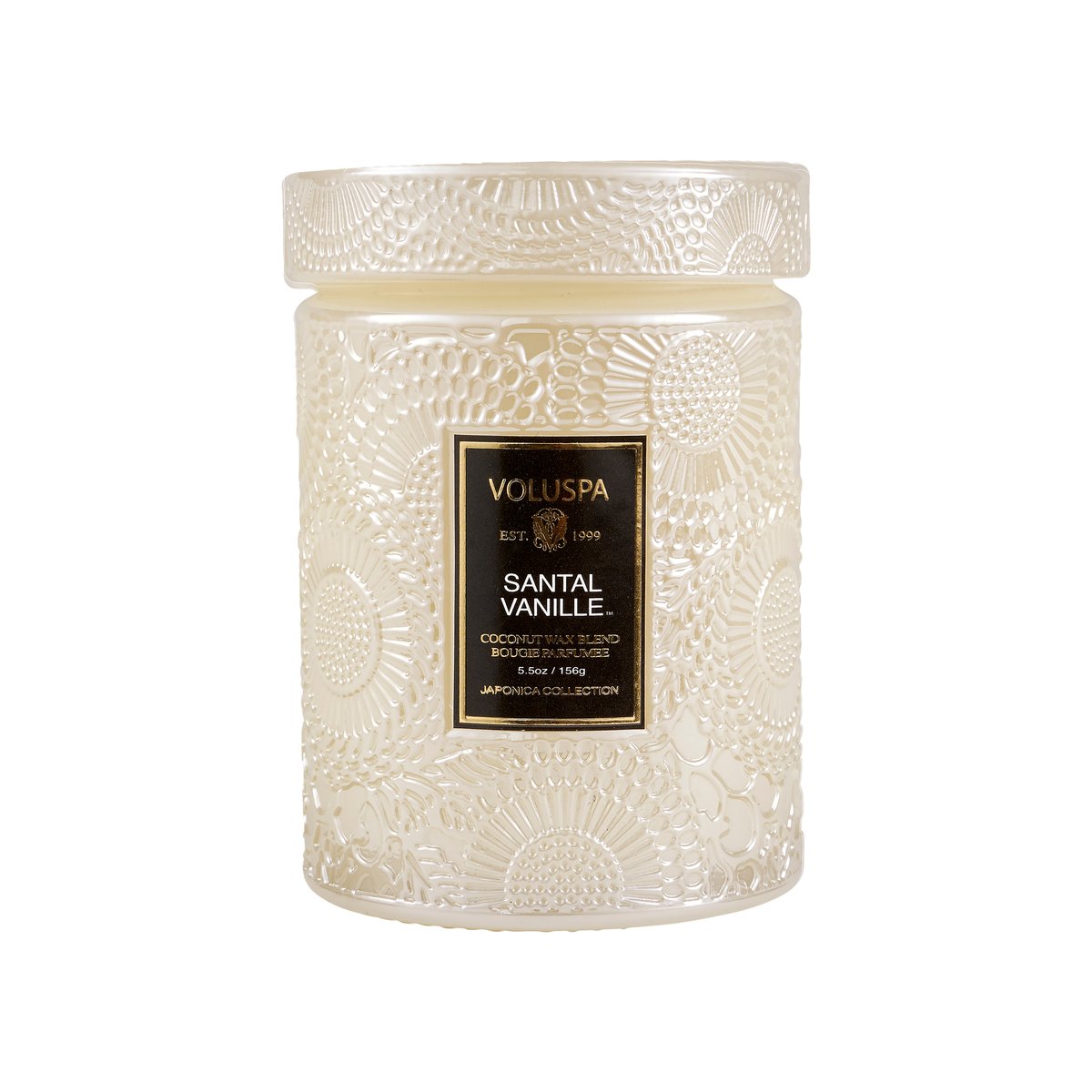Voluspa Japonica scented in glass jar 50 hours santal vanille