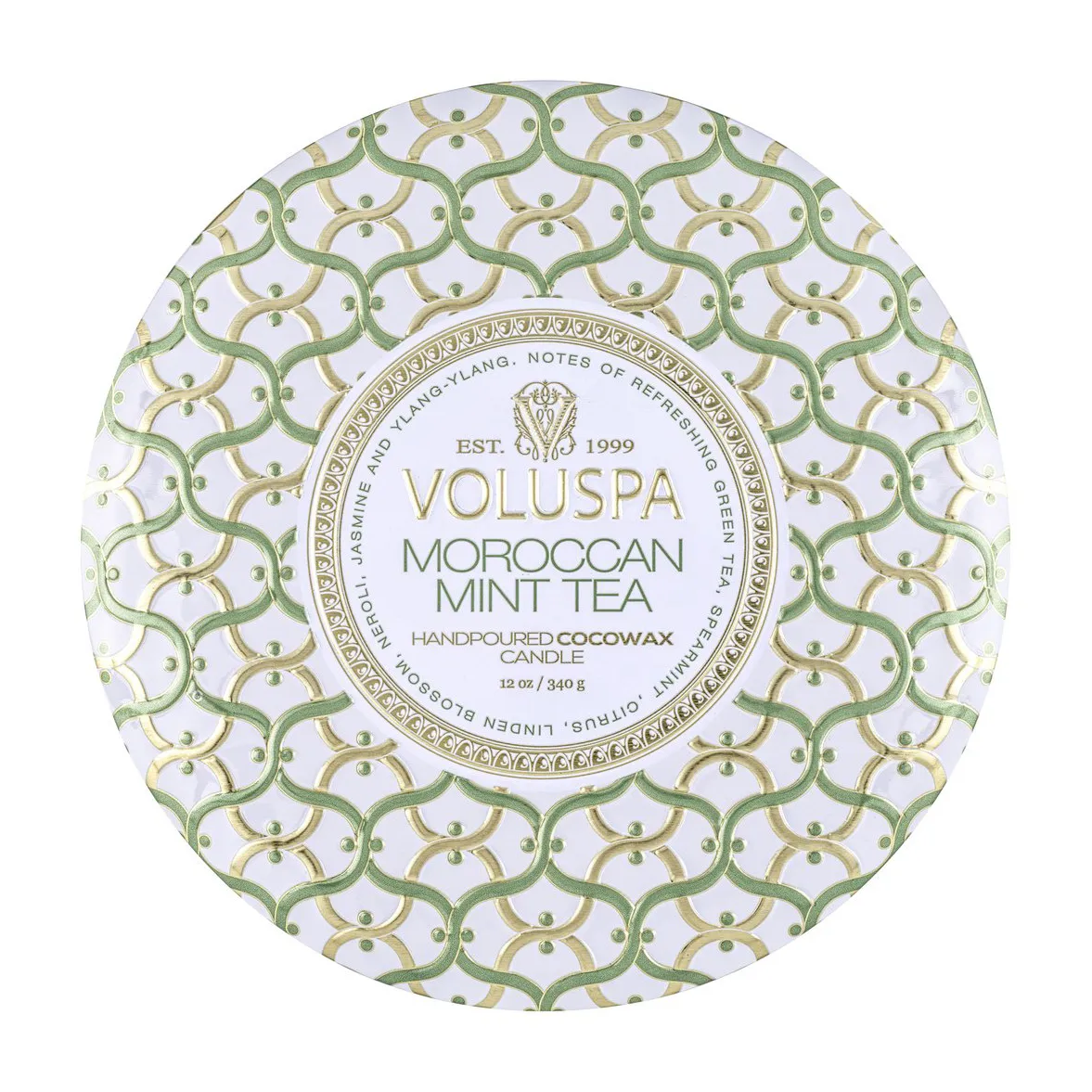 Maison Blanc 3-wick Tin scented 40 hours, Moroccan Mint Tea Voluspa