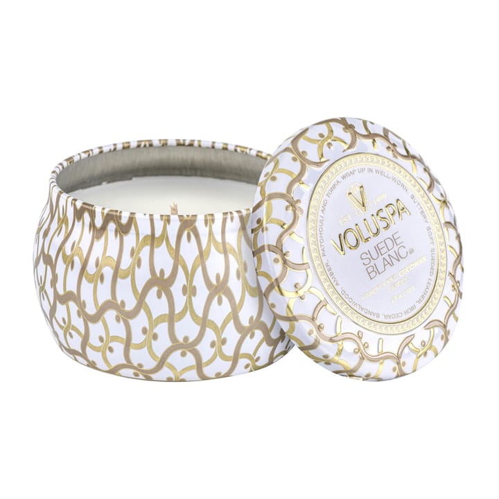 Maison Blanc Mini Tin scented 25 hours - Suede Blanc - Voluspa