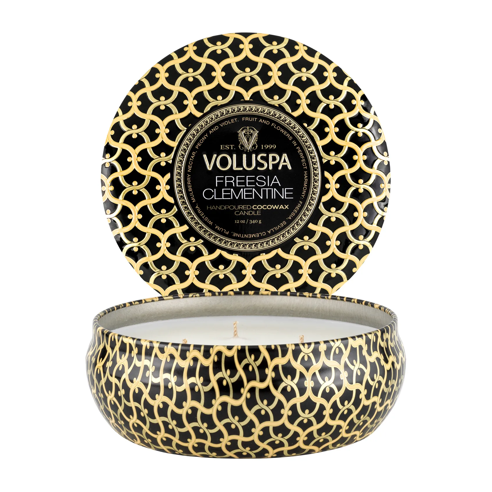 Maison Noir 3-wick Tin scented 40 hours, Freesia Clementine Voluspa