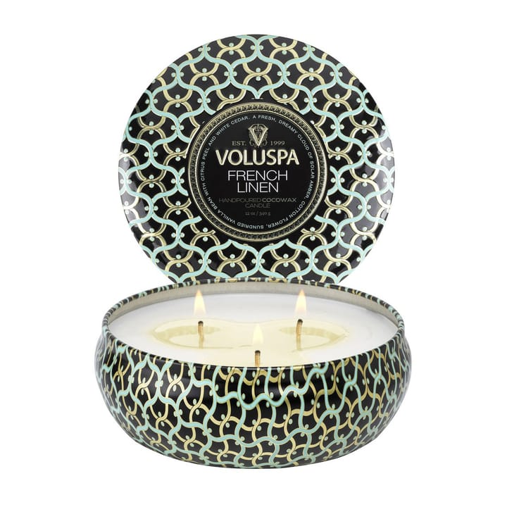 Maison Noir 3-wick Tin scented 40 hours - French Linen - Voluspa