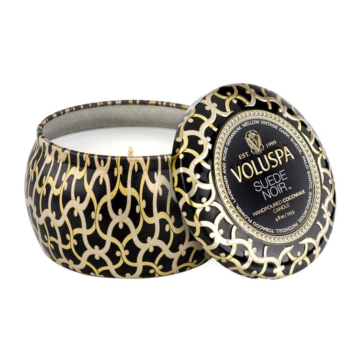 Maison Noir Mini Tin scented 25 hours, Suede Noir Voluspa