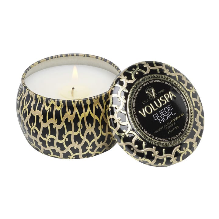 Maison Noir Mini Tin scented 25 hours, Suede Noir Voluspa