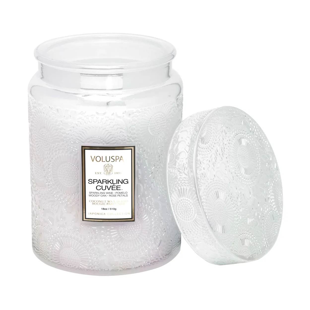 Voluspa Scented candle glass jar 100 hours Sparkling Cuvée
