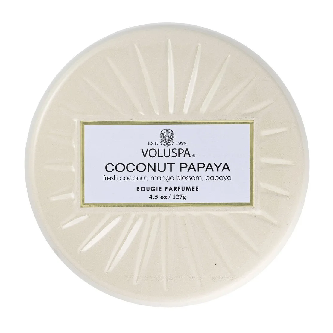 Vermeil Mini Tin scented 25 hours, Coconut Papaya Voluspa