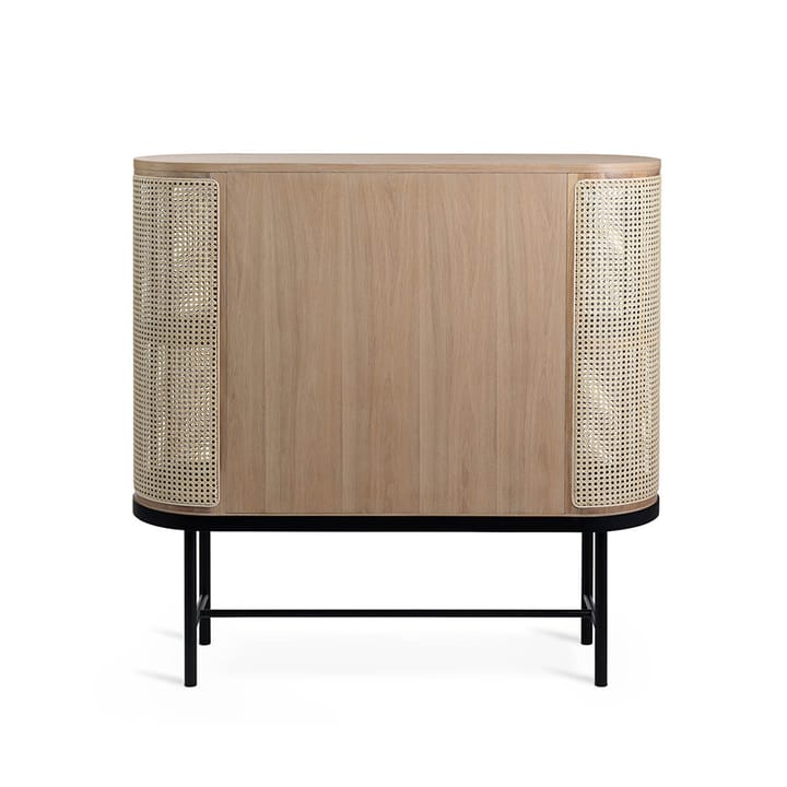 Be My Guest side table, Rattan, white-oiled oak, black steel legs Warm Nordic