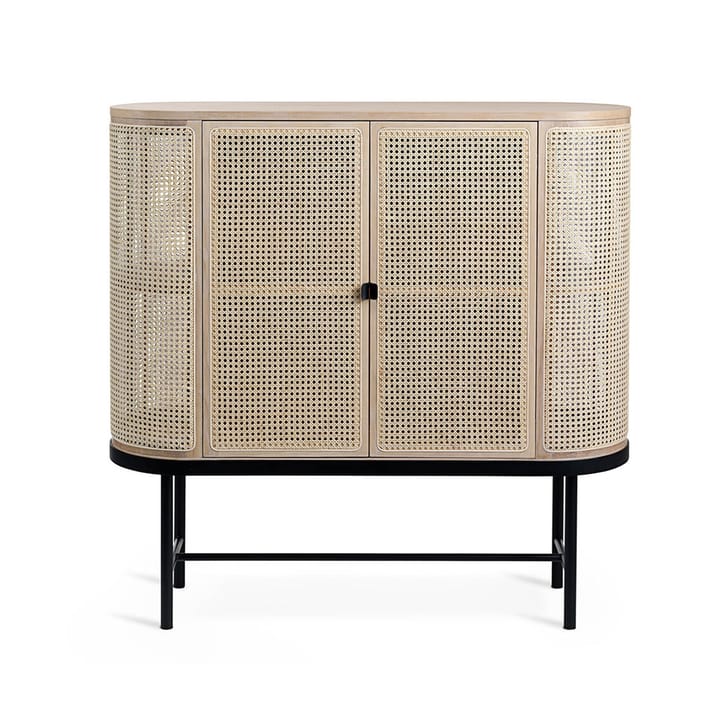 Be My Guest side table, Rattan, white-oiled oak, black steel legs Warm Nordic
