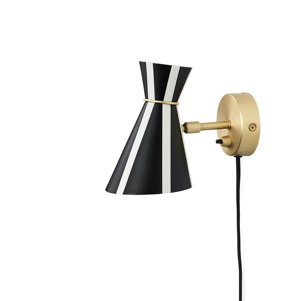 Bloom wall lamp, Black noir/warm white, stripe Warm Nordic