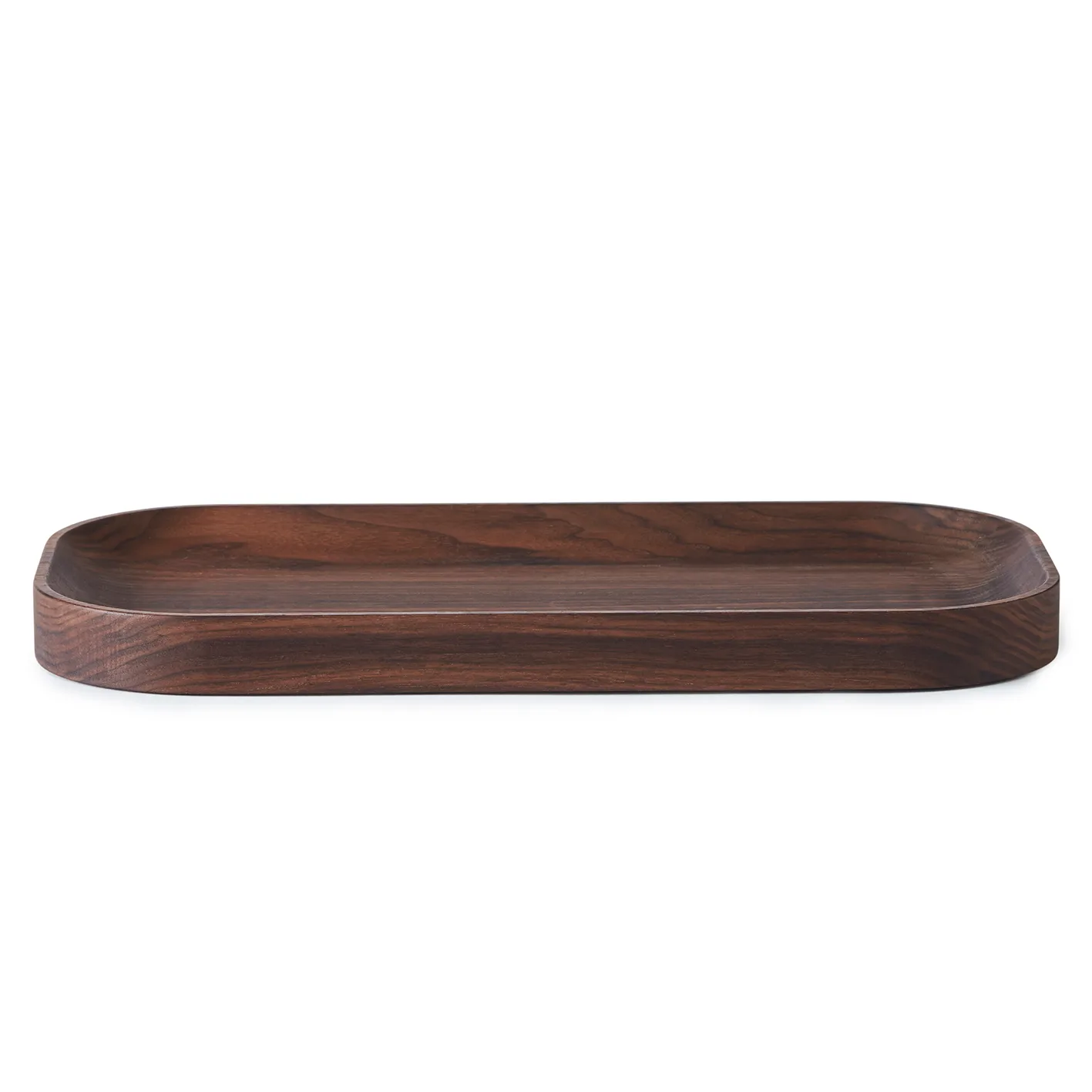 Carved Wood tray oval, Walnut Warm Nordic