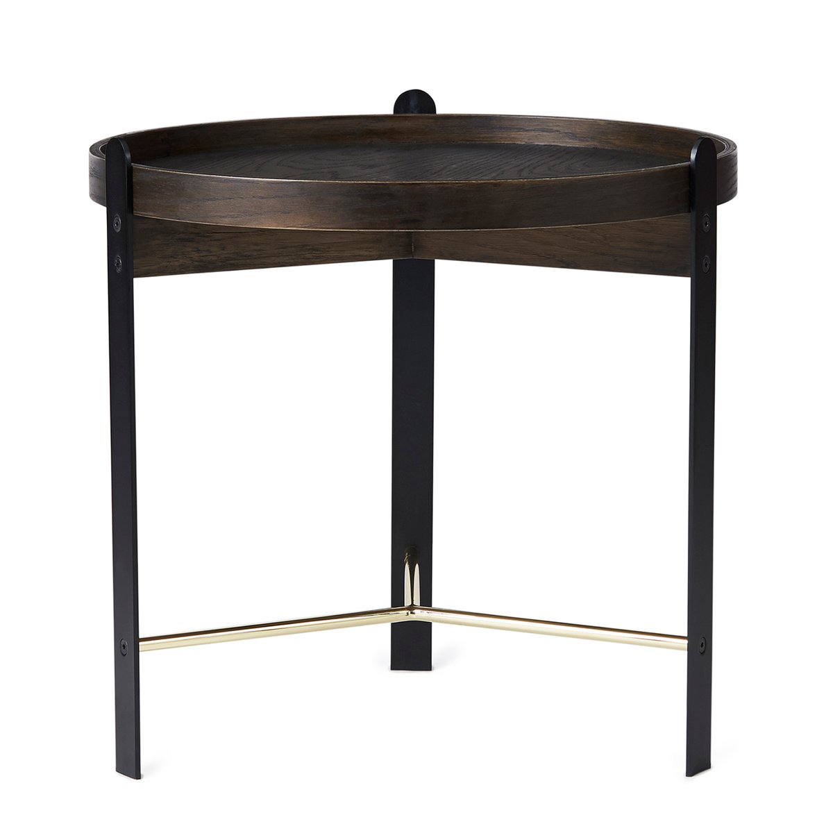 Warm Nordic Compose coffee table o50 cm with brass base oak