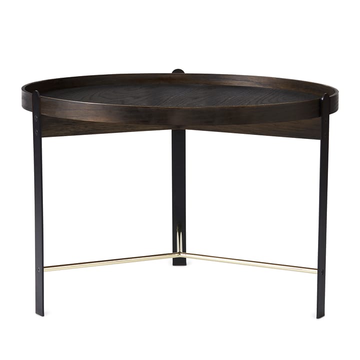 Compose coffee table Ø70 cm with brass base - Smoked oak - Warm Nordic