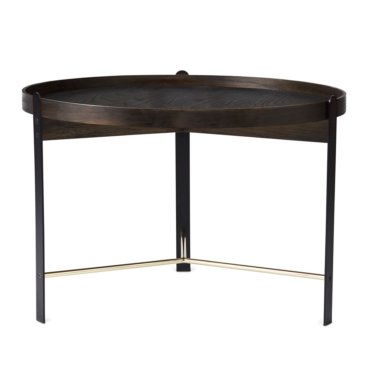 Warm Nordic Compose coffee table o70 cm with brass base oak