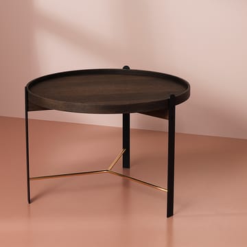 Compose coffee table Ø70 cm with brass base - Smoked oak - Warm Nordic