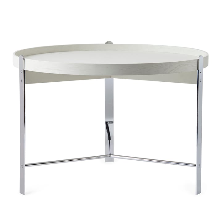 Compose coffee table Ø70 cm with chrome base - Warm white - Warm Nordic