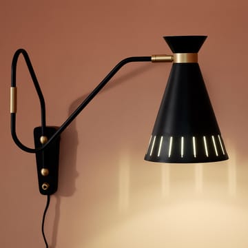 Cone wall lamp - Black noir, brass details - Warm Nordic