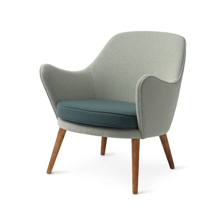 Dwell lounge chair - Fabric merit 021/merit 017 light cyan/dark cyan, legs in smoked oak - Warm Nordic
