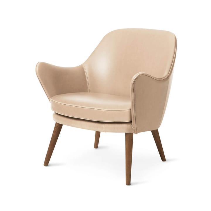 Dwell lounge chair - Leather vegetal 90 nature, legs in smoked oak - Warm Nordic