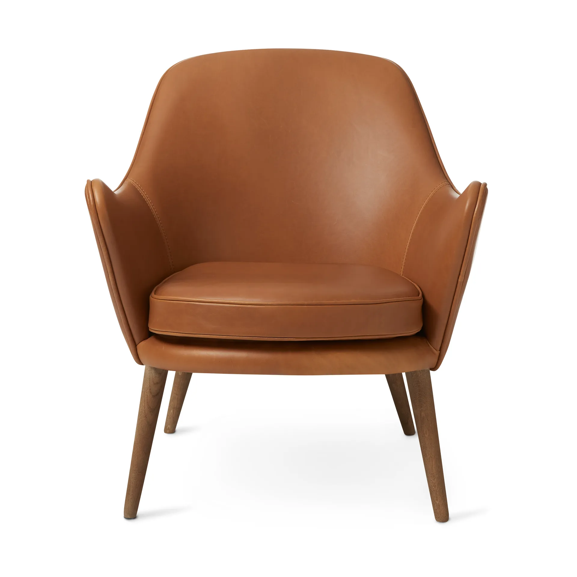 Dwell lounge chair, Silk 250 camel-leg in smoked oak Warm Nordic