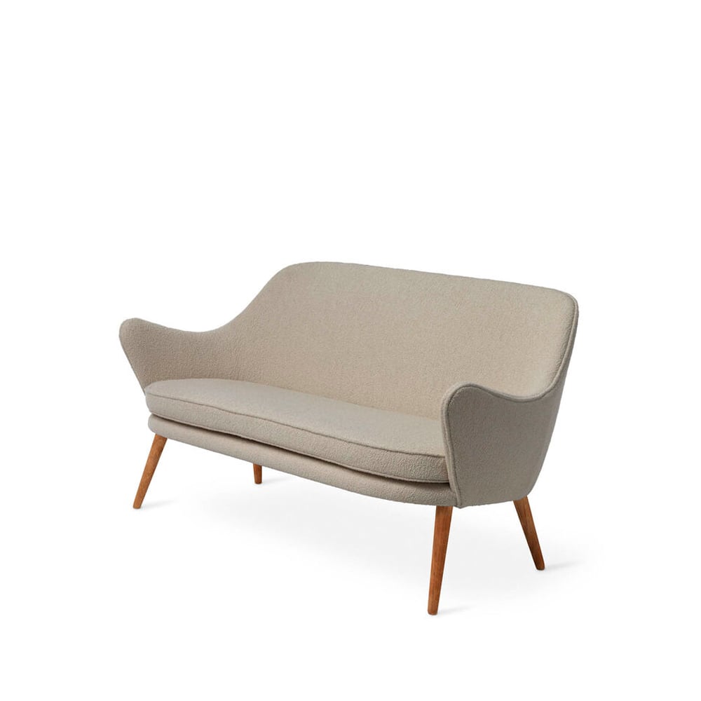 Warm Nordic Dwell sofa 2-seat fabric children's room 2 sand. leg in oak