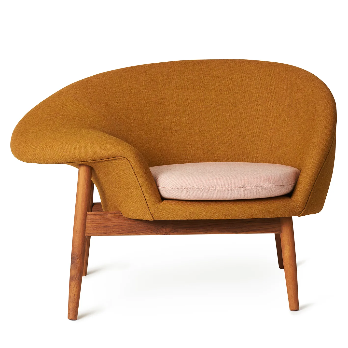 Fried Egg armchair, Dark ochre-pale rose Warm Nordic