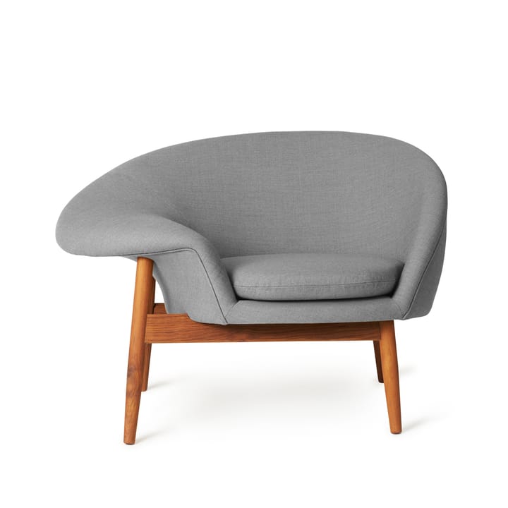 Fried Egg armchair - Fabric canvas 134 grey melange, oiled teak legs - Warm Nordic