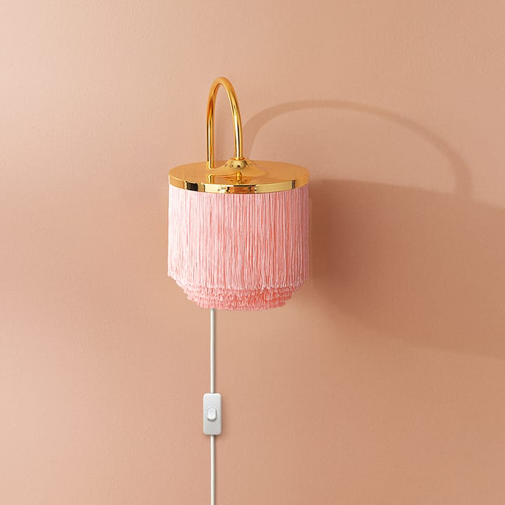 Fringe wall lamp, Pale pink, brass plated steel Warm Nordic