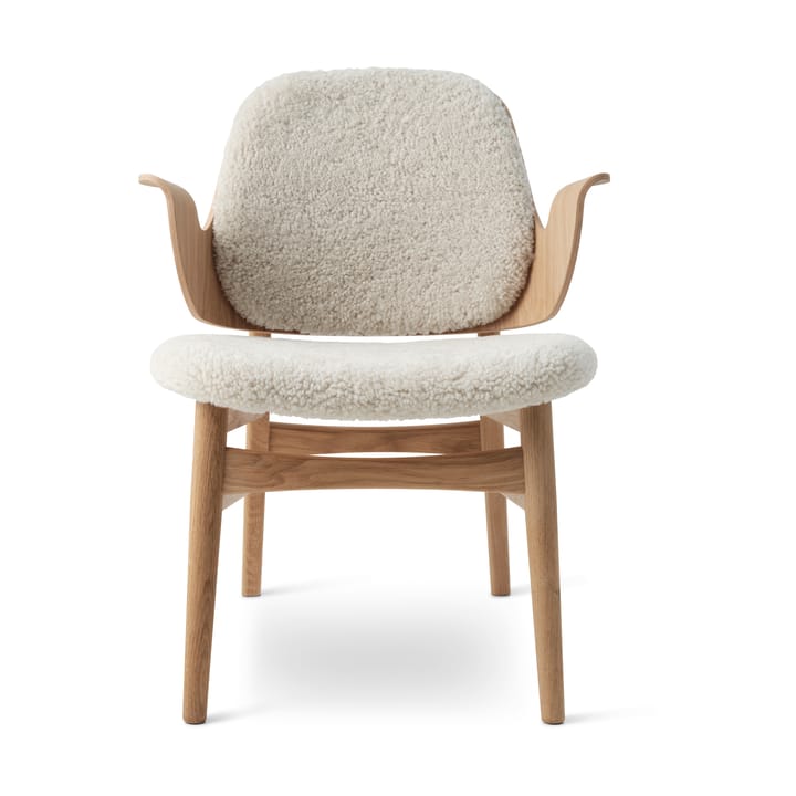 Gesture lounge chair - Sheepskin moonlight, white oiled oak structure - Warm Nordic