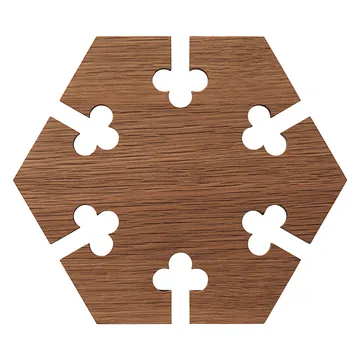 Gourmet Wood Trivet hexagon - Oak - Warm Nordic