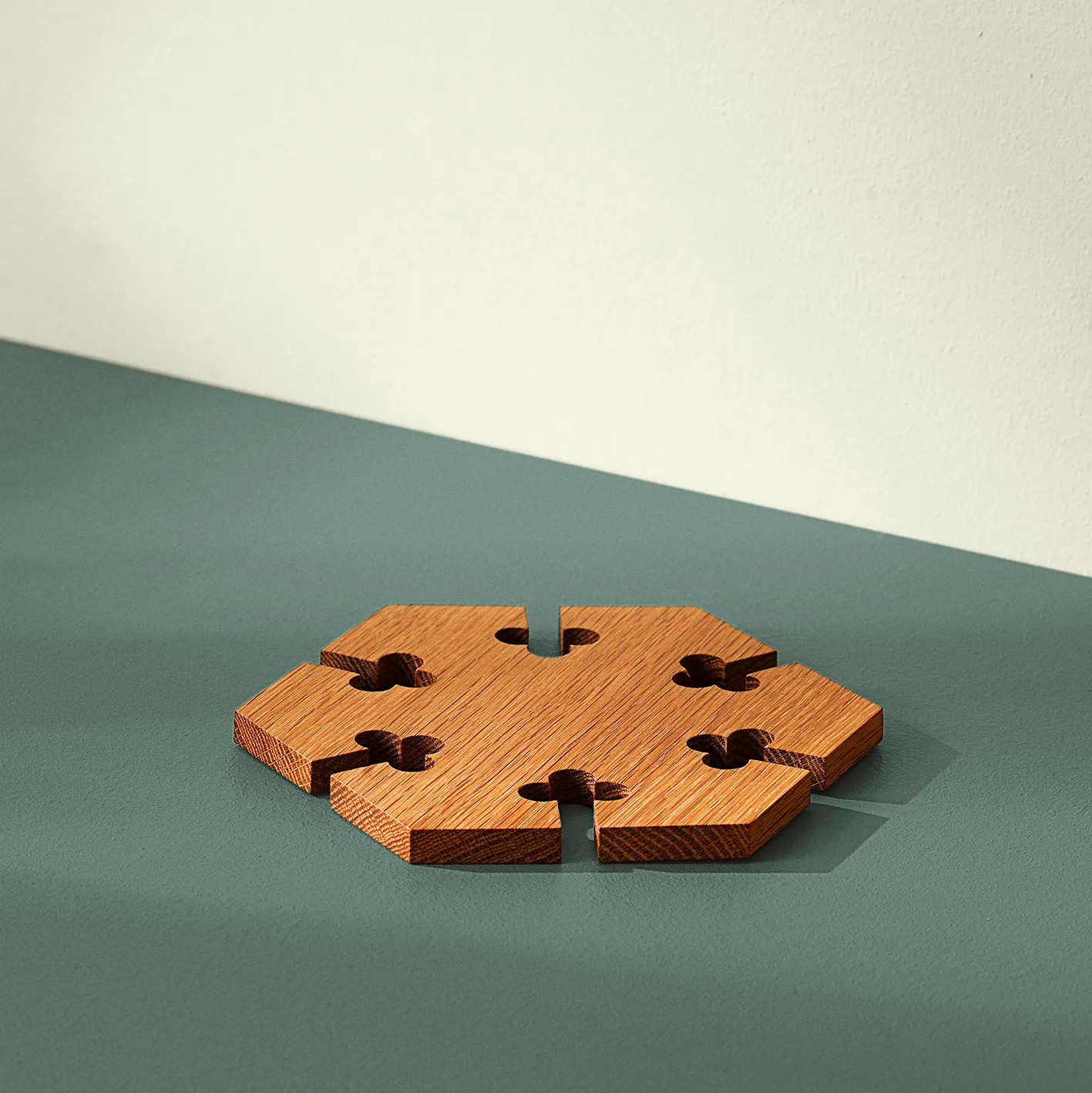 Gourmet Wood Trivet hexagon, Oak Warm Nordic