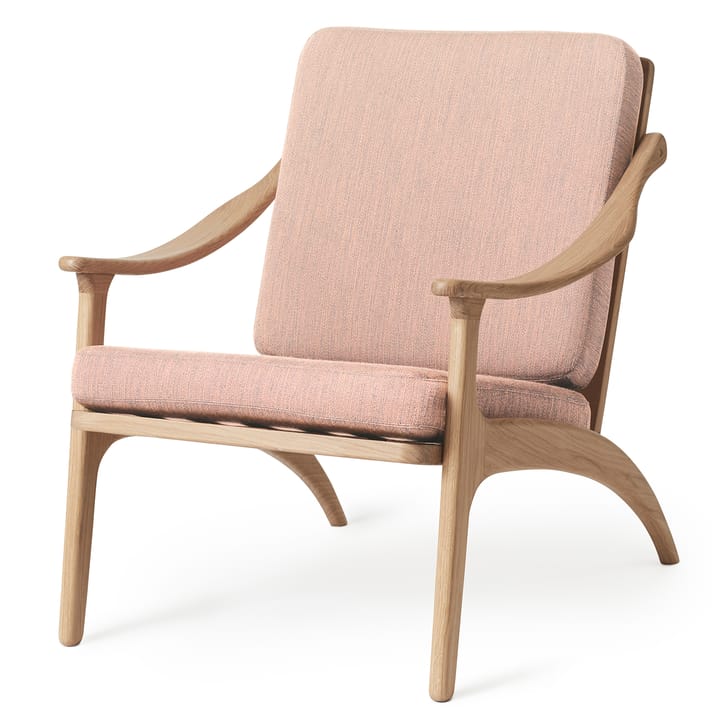 Lean Back Canvase arm chair white oiled oak - Pale rose - Warm Nordic