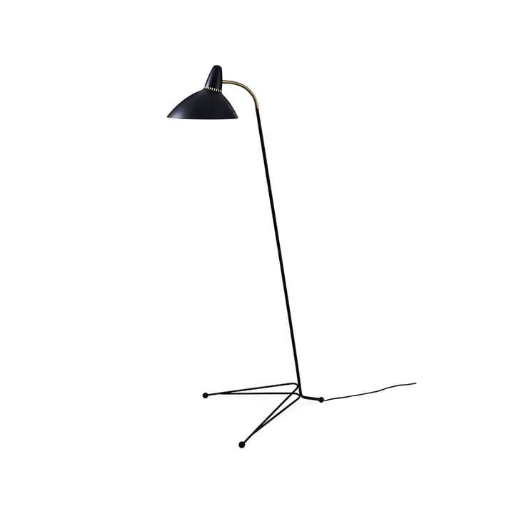Lightsome floor lamp - Black noir, brass detail - Warm Nordic