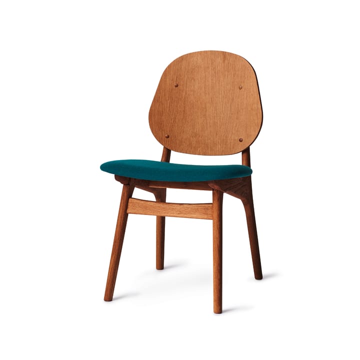 Noble chair - Fabric dark turqouise, oiled teak oak legs - Warm Nordic