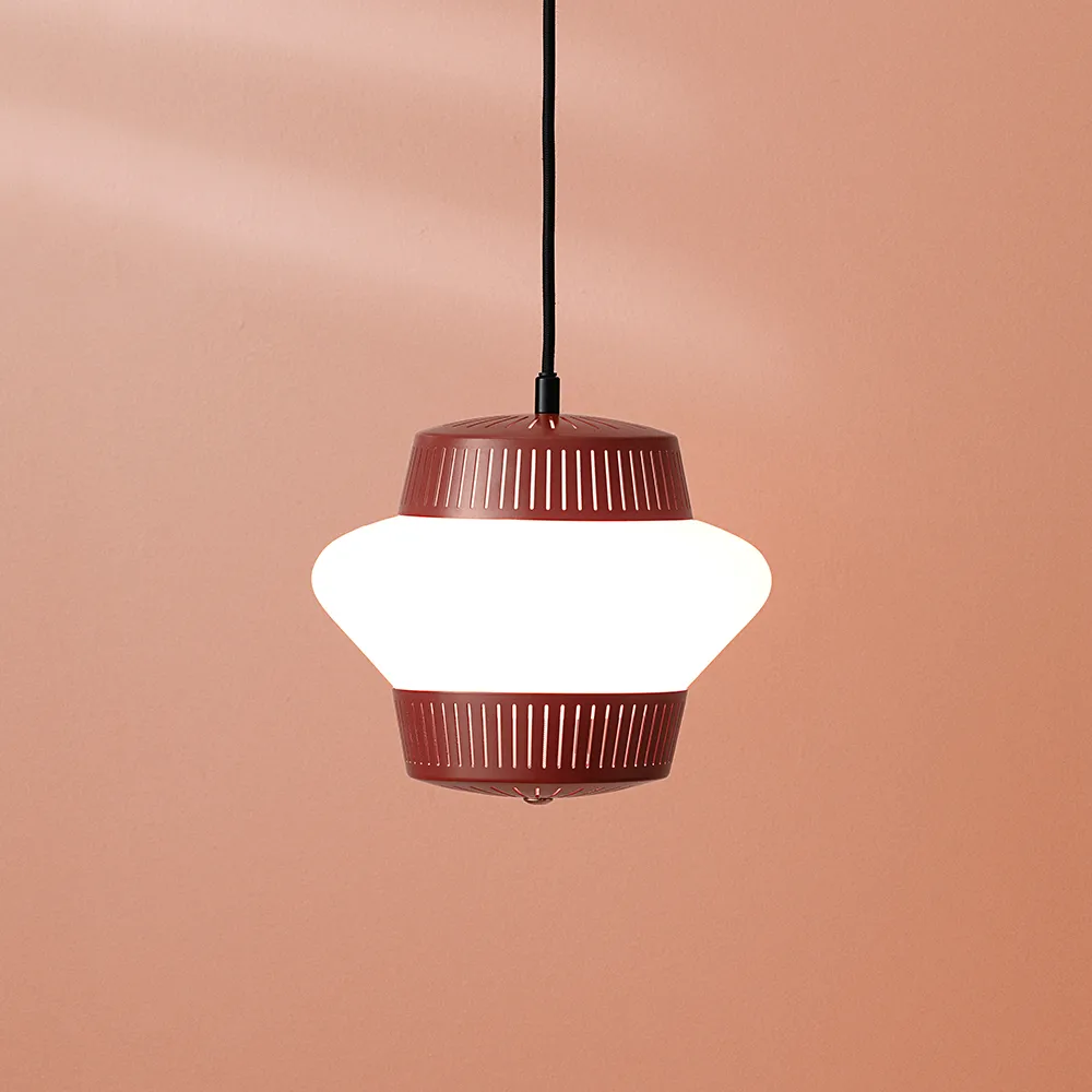 Opal Arch pendant lamp, Sky grey, sandblasted opal Warm Nordic