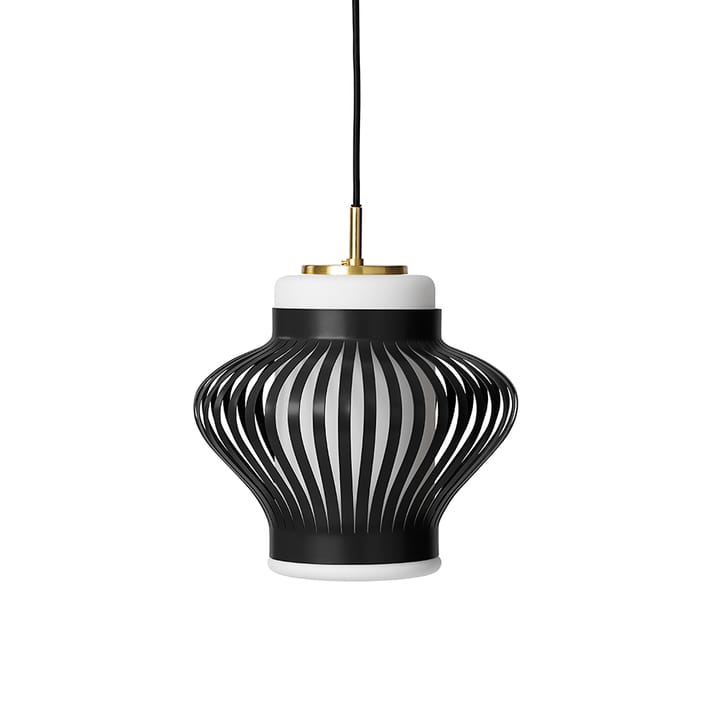 Opal Lamella pendant lamp - Black noir, sandblasted opal - Warm Nordic