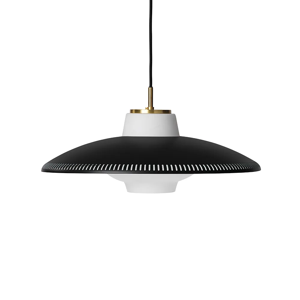 Opal Shade pendant lamp, Black noir, sandblasted opal Warm Nordic