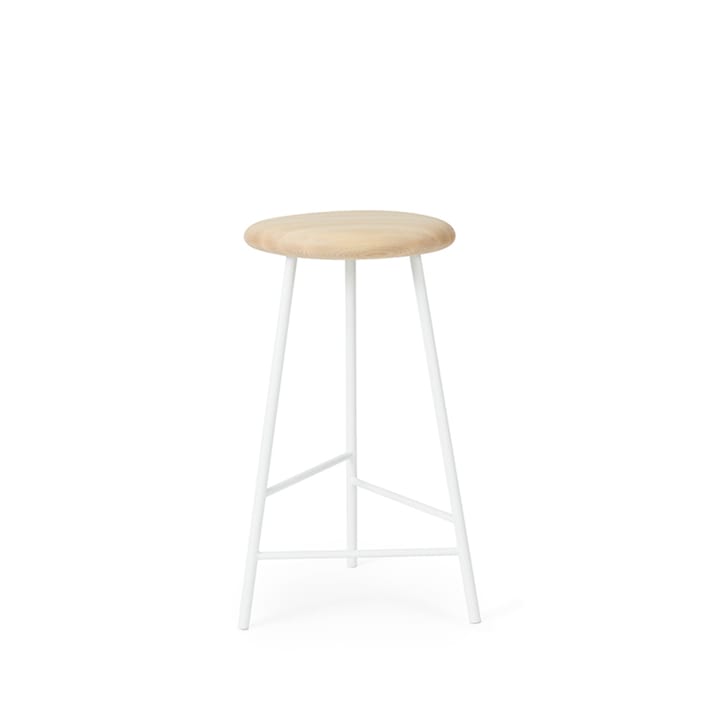 Pebble barstool - Ash oil, h.65, white legs - Warm Nordic