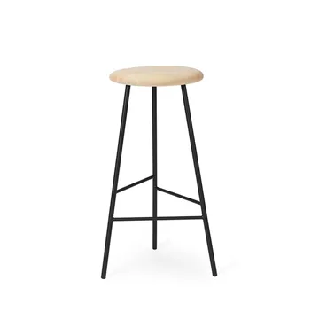 Pebble barstool - Ash oil, h.75, black legs - Warm Nordic