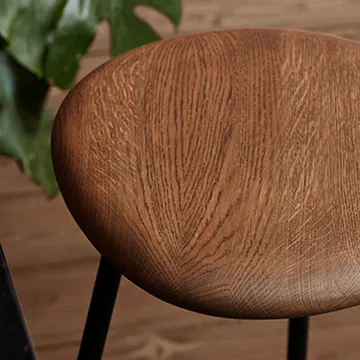 Pebble barstool - Ash oil, h.75, black legs - Warm Nordic