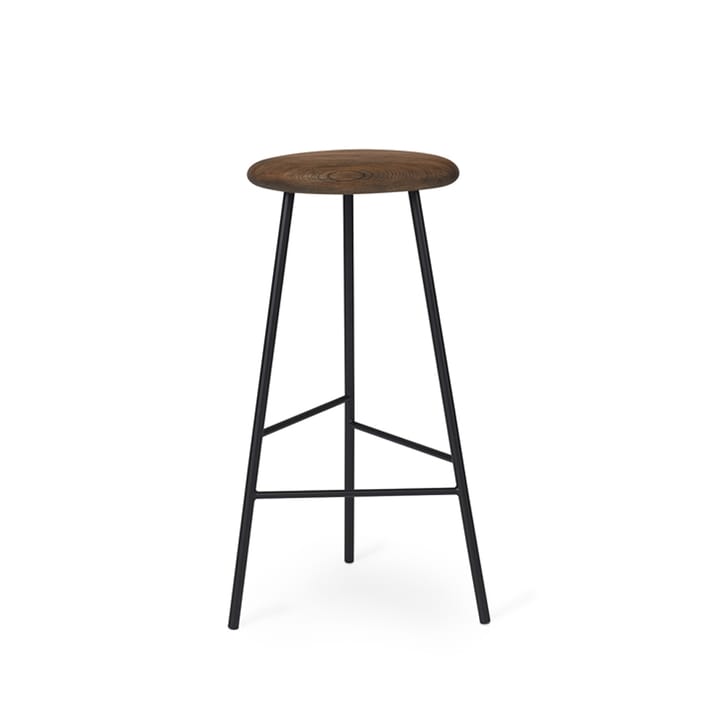 Pebble barstool - Smoked oak, h.75, black legs - Warm Nordic