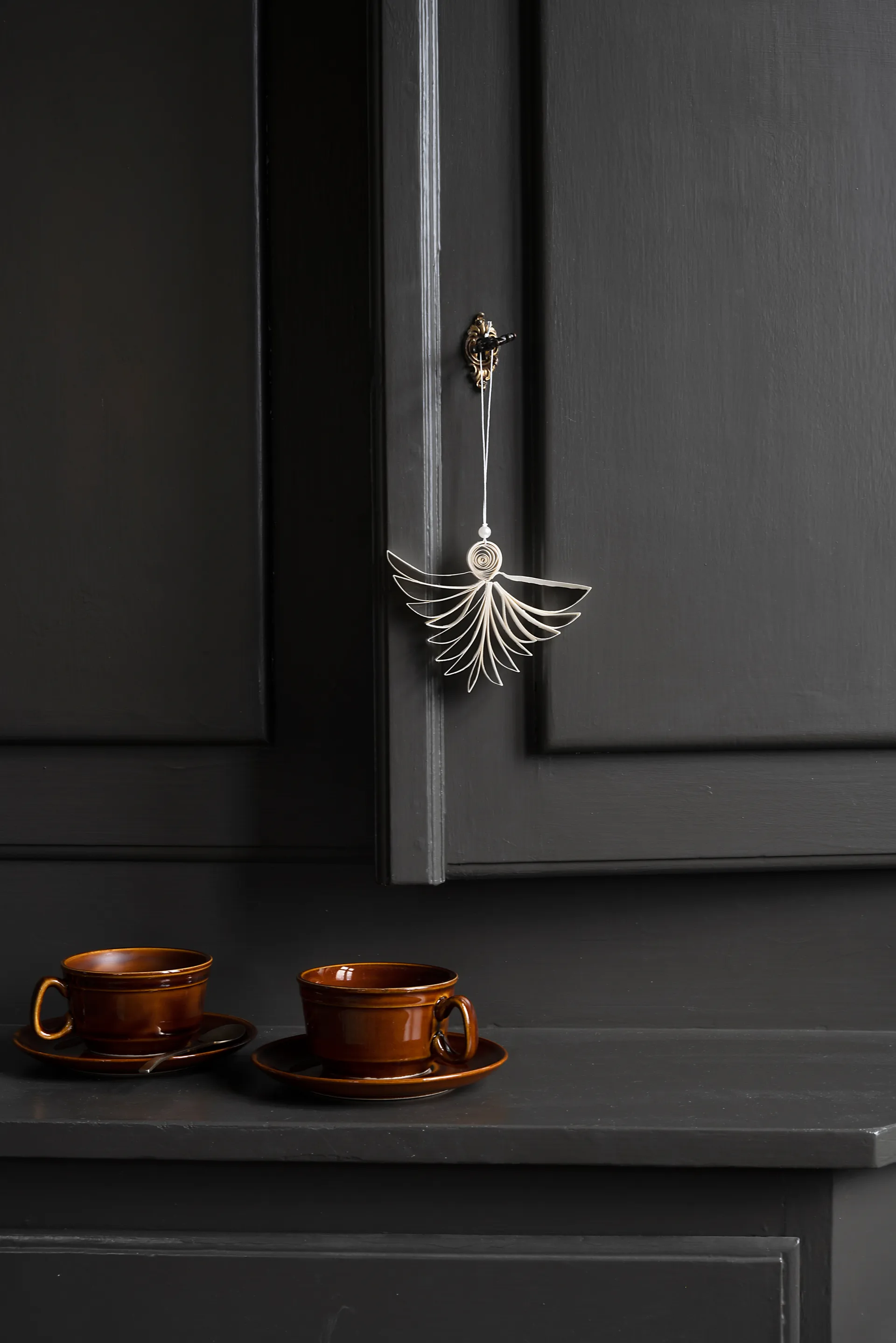 Angel Christmas decoration Ø10 cm, Natural Watt & Veke