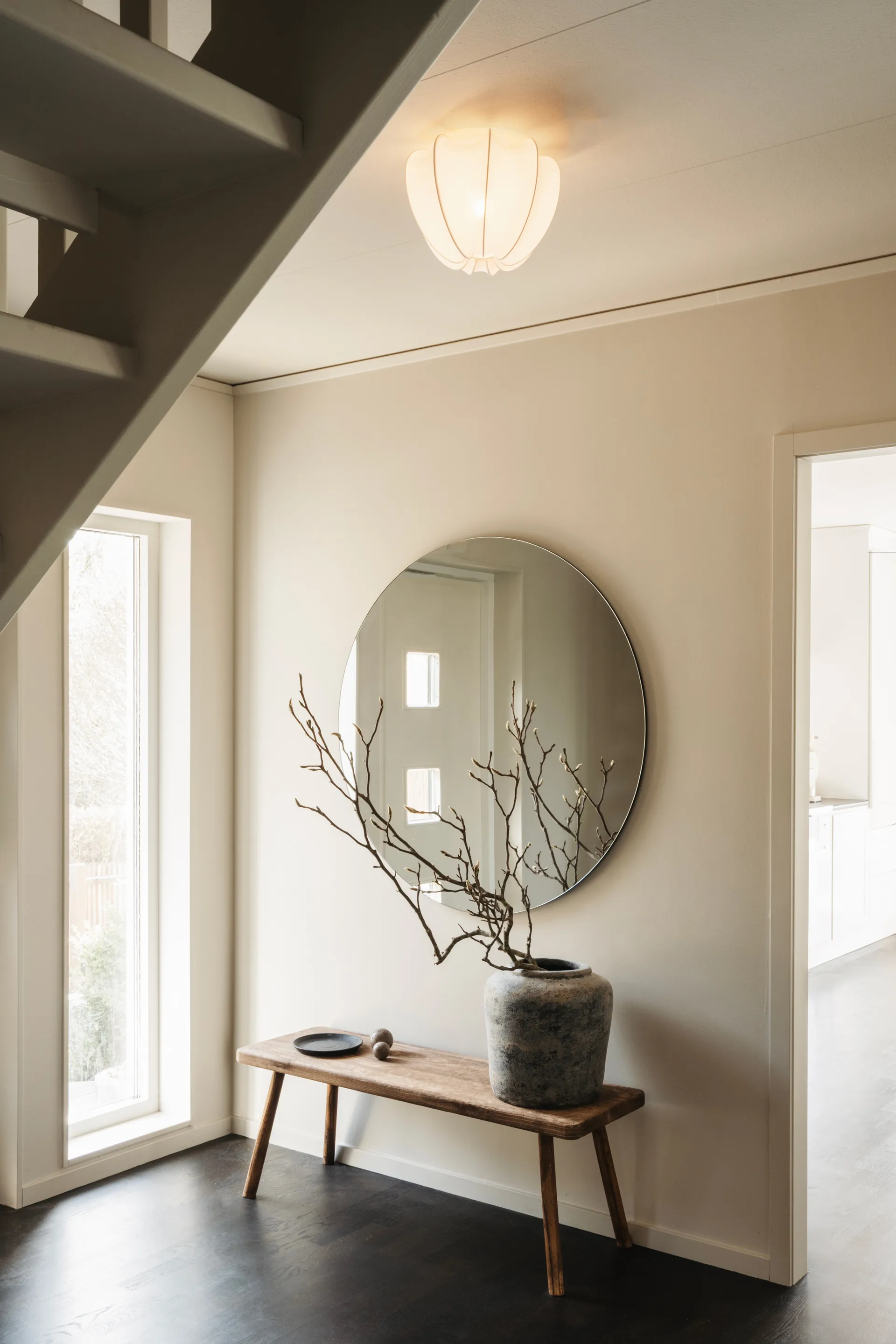 Anna ceiling light mini Ø30 cm, White cotton Watt & Veke