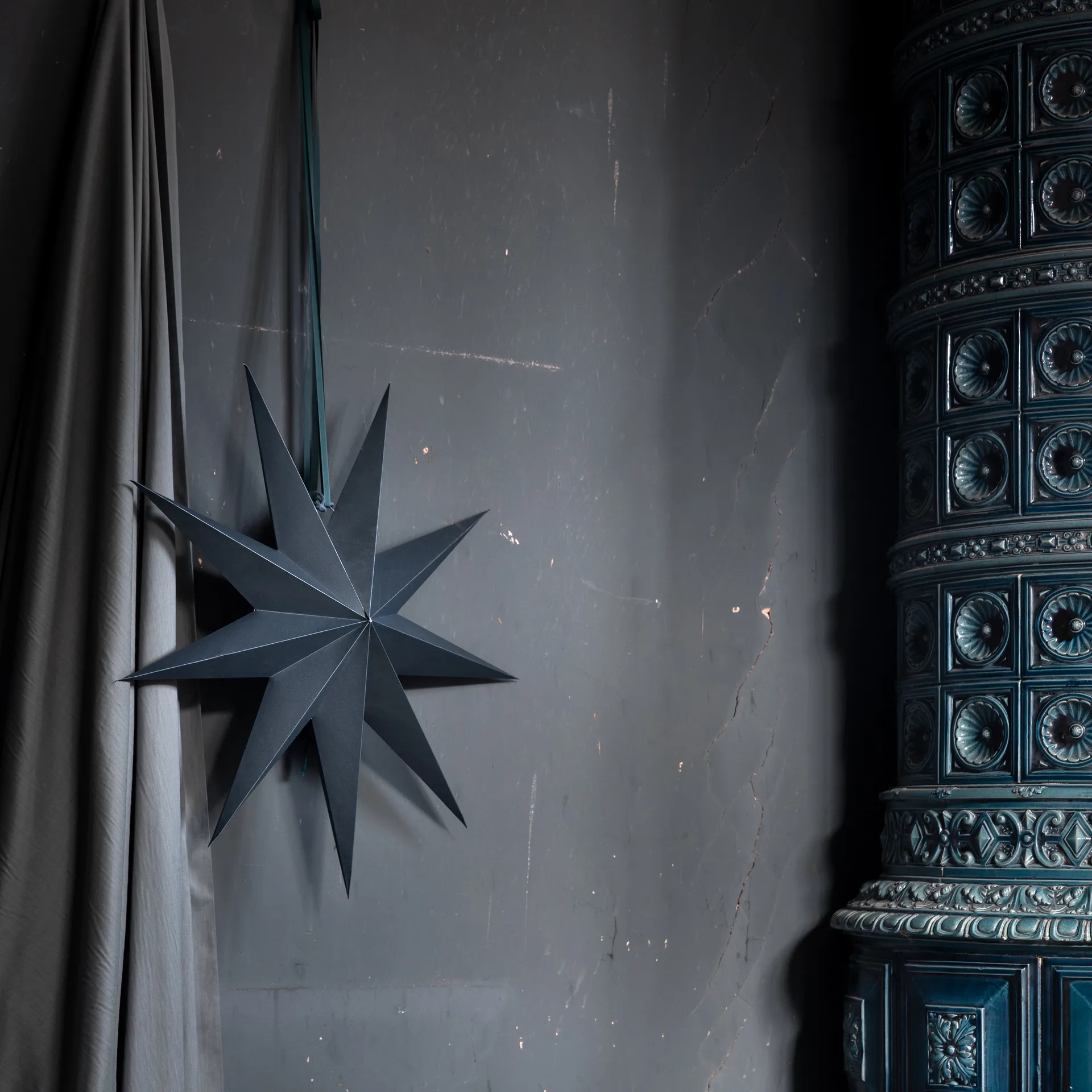 Boris Christmas star 70 cm, petrolium Watt & Veke