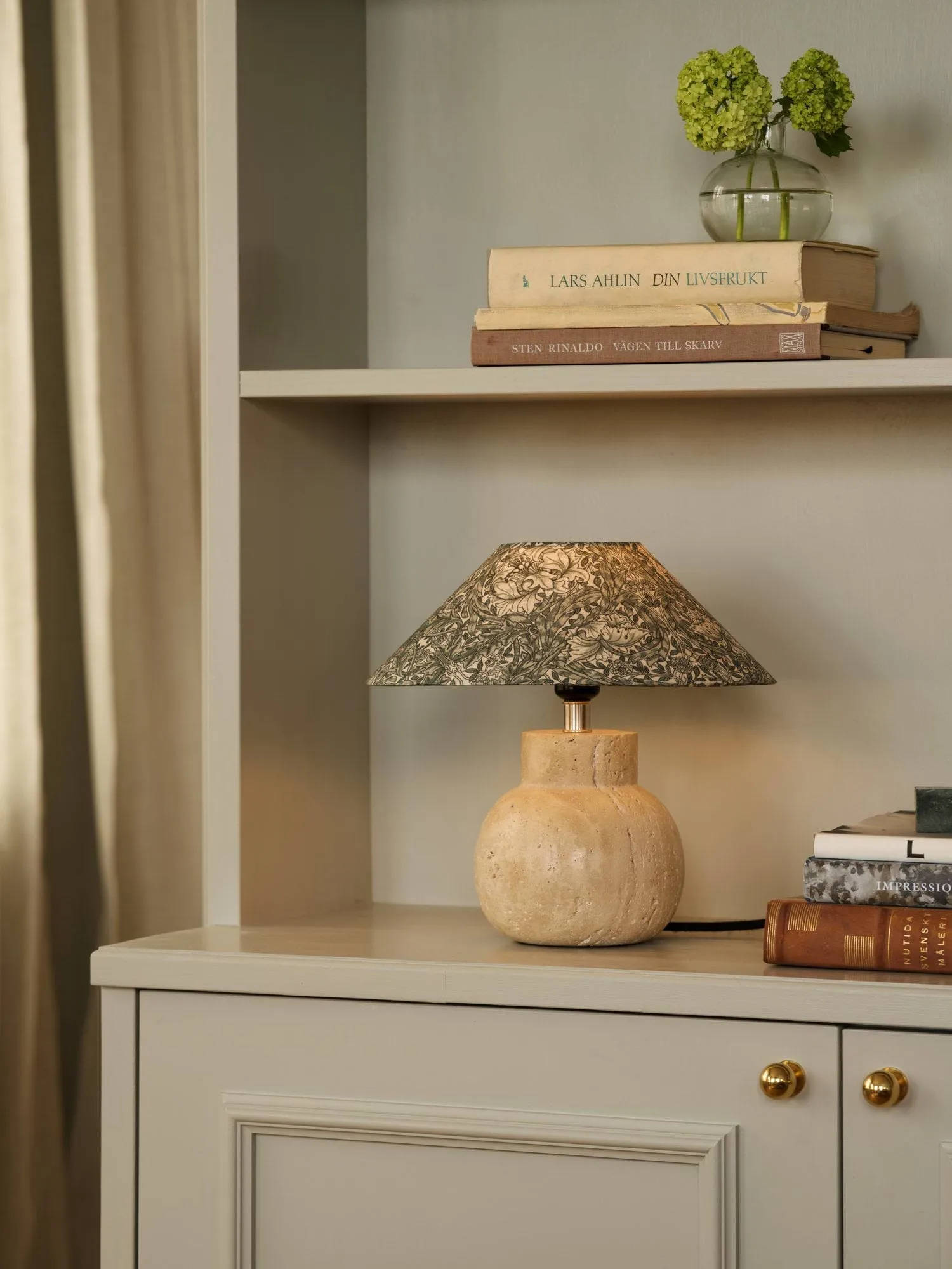 Flat shade lampshade, African marigold green, Ø30x9 cm Watt & Veke