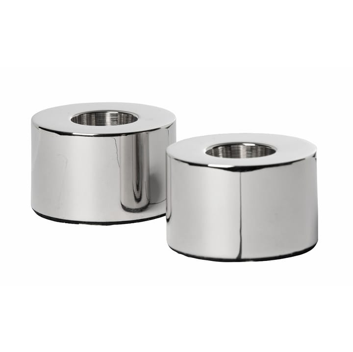 Helix candlestick 2-pack, smooth chrome Watt & Veke