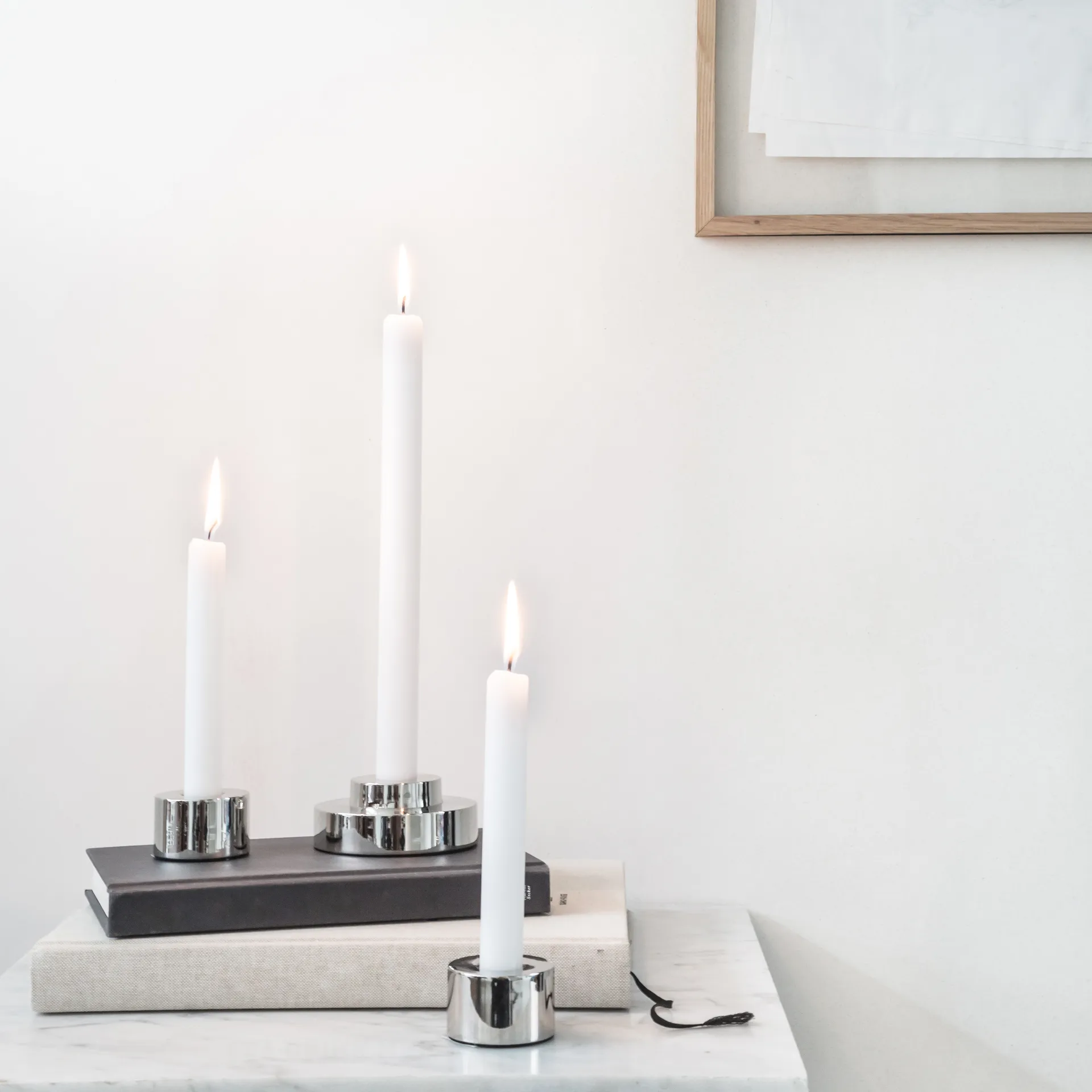 Helix candlestick 2-pack, smooth chrome Watt & Veke