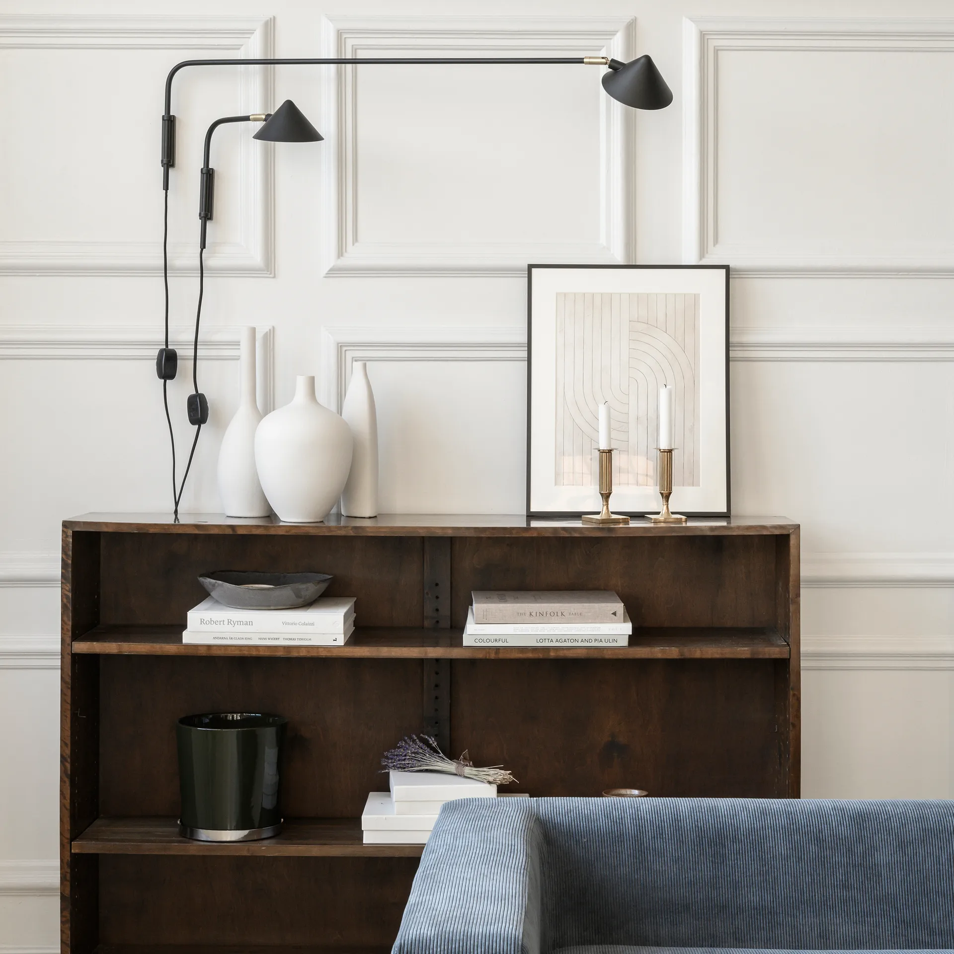 Kelly wall lamp short arm, Black-gold Watt & Veke