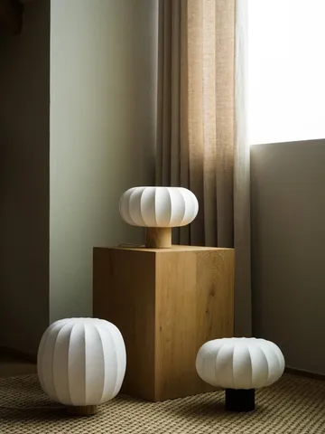 Lunari table lamp - White-Dark ash, Ø32x24 cm - Watt & Veke