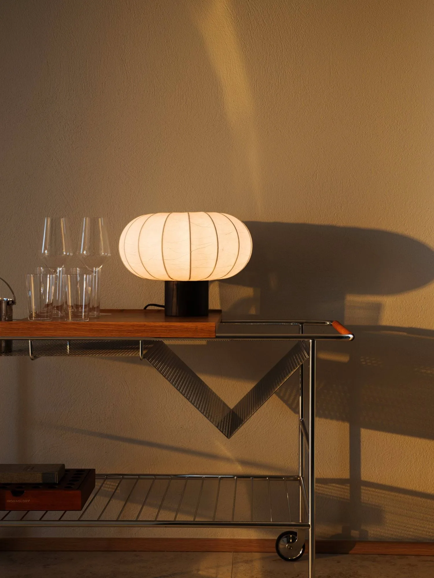Lunari table lamp, White-Dark ash, Ø32x24 cm Watt & Veke